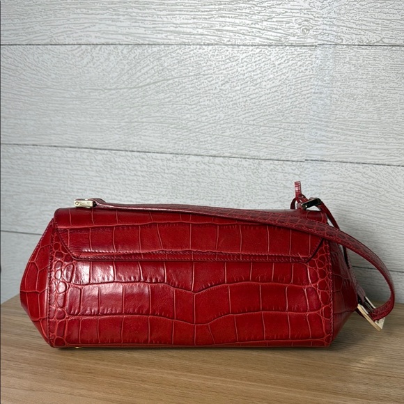 Escada Red Crocodile Embossed Leather Bag - Picture 5 of 15